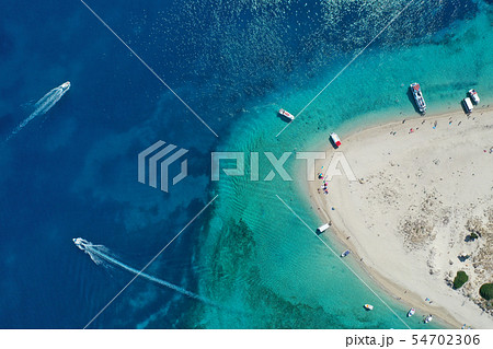 Aerial drone view of Marathonisi island 54702306