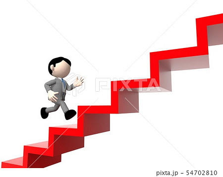階段を駆け上るビジネスマンのイラスト素材
