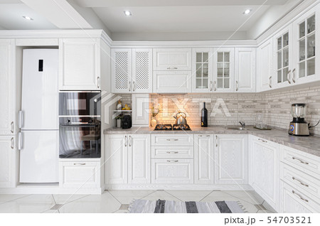 modern white wooden kitchen interior modern white wooden kitchen interior 54703521