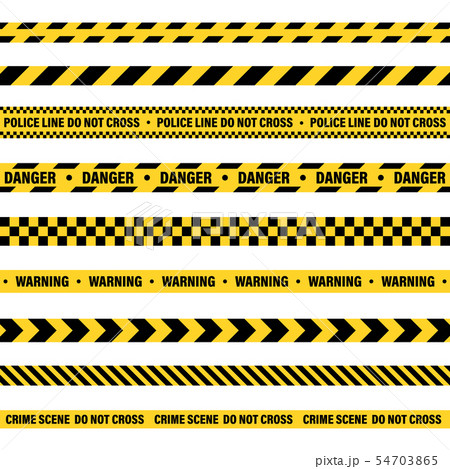 Yellow And Black Barricade Construction Tape. Police Warning Line. Brightly Colored Danger or Hazard Yellow And Black Barricade Construction Tape. Police Warning Line. Brightly Colored Danger or Hazard 54703865