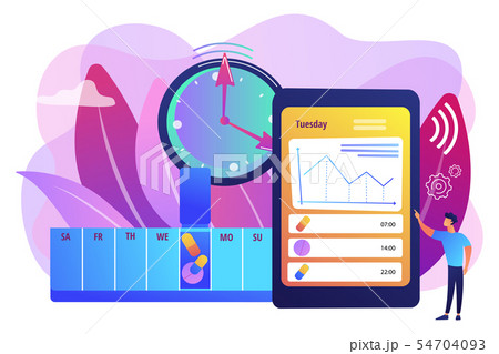 Smart pill boxes concept vector illustration 54704093
