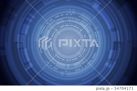 abstract technology circles on blue color 54704171