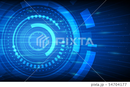 abstract technology circles and glowing line on da 54704177
