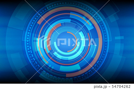 technology circles and grid line on blue color 54704262