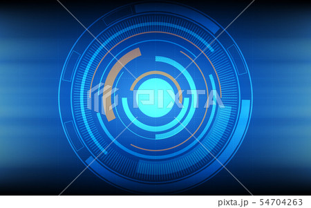 technology circles and grid line on blue color 54704263