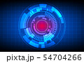 technology circles and grid line on blue color 54704266