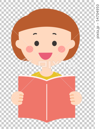 女の子 読書 勉強 朗読 girl reading studying 54704950