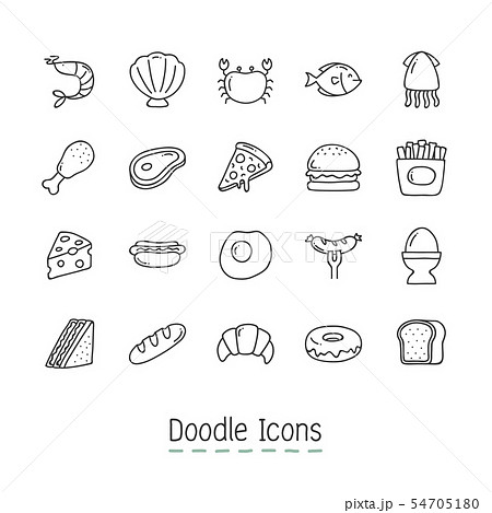 Doodle Food Icons. Doodle Food Icons. 54705180