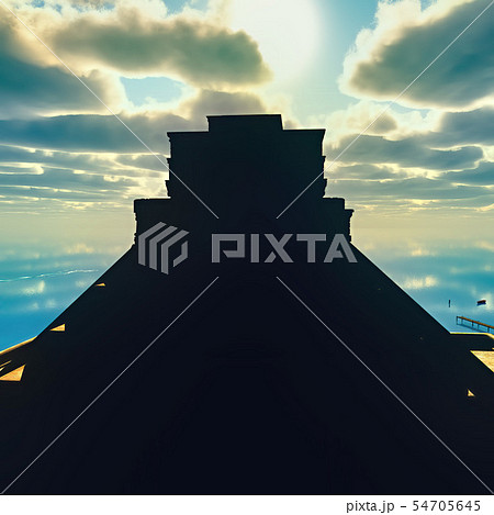 the stairs of Mayan temple 3d rendering 54705645