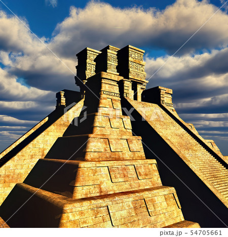 the stairs of Mayan temple 3d rendering 54705661