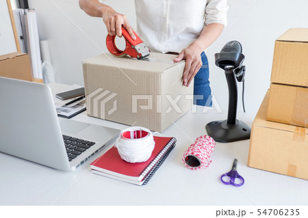 Small business owner delivery service and working 54706235