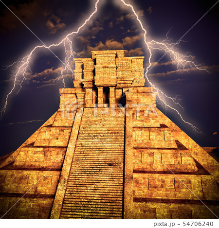 the stairs of Mayan temple 3d rendering 54706240