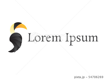 toucan bird curve abstract logo design template 54706269