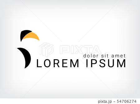 toucan bird curve abstract logo design template 54706274