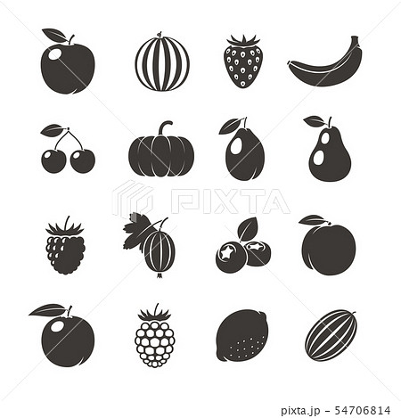 Vector Fruits Black Icons 54706814