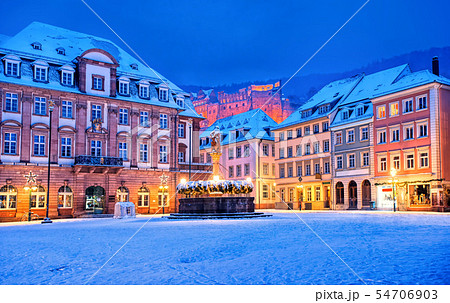 Medieval german town Heidelberg in winter, Germany 54706903