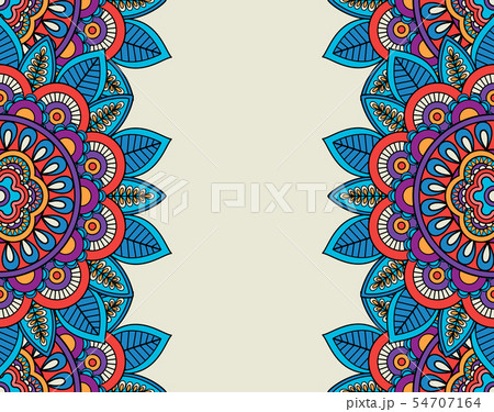 Indian doodle boho floral borders Indian doodle boho floral borders 54707164