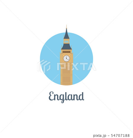 England landmark isolated round icon 54707188