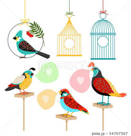Song birds with speech bubbles 54707307