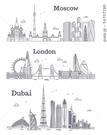Moscow, London, Dubai linear landmark 54707780