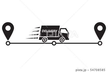 Service delivery. Truck and pointers on way 54708585