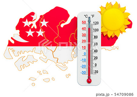 Heat in Singapore concept. 3D rendering 54709086