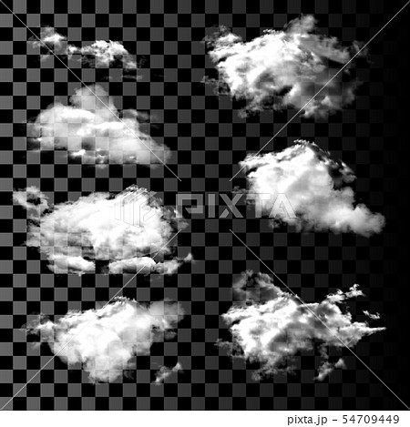 Set of Realistic and Transparent, isolated clouds 54709449