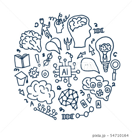 Cognitive science concept. Set of vector elements. 54710164