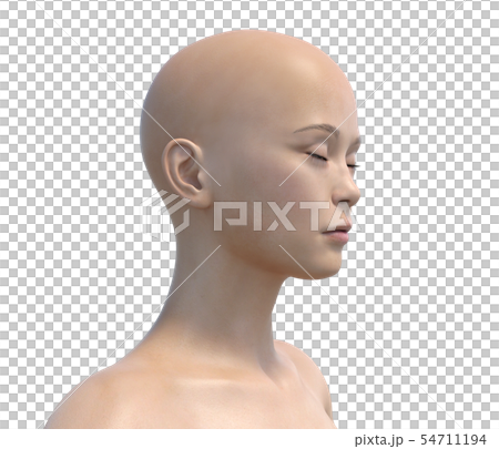 女性身體部位系列頭部眼睛緊貼perming3DCG插圖素材 54711194