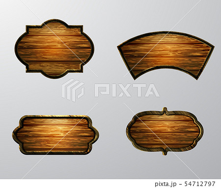 Vector realistic illustration of wooden signboard 54712797