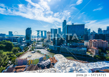 Beautiful architecture building exterior cityscape in Singapore city skyline 54714715