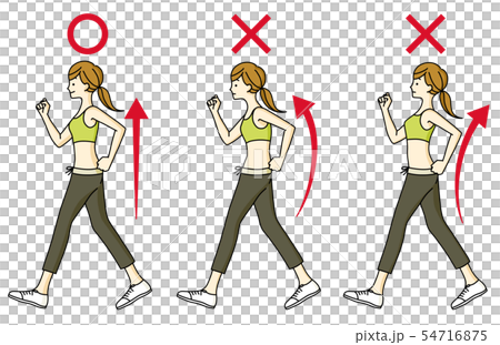 ウォーキング-正しいフォーム・悪いフォーム ウォーキング-正しいフォーム・悪いフォーム 54716875