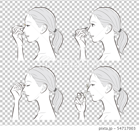 Illustration of a woman doing makeup Illustration of a woman doing makeup 54717003