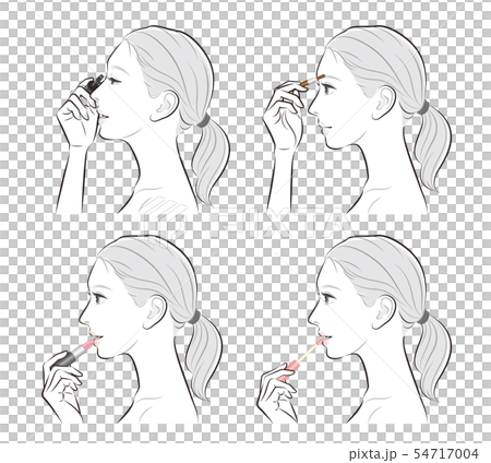 Illustration of a woman doing makeup 54717004