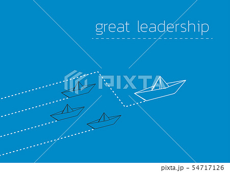 great leadership with folded paper boat 54717126