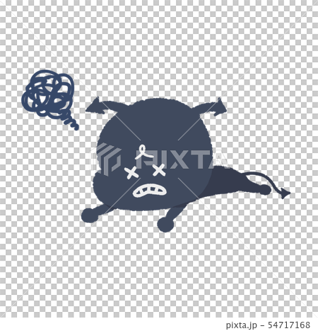 倒れるばい菌　手描き風　イラスト 54717168