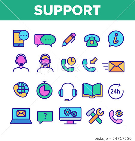 Client Support Vector Thin Line Icons Set 54717550