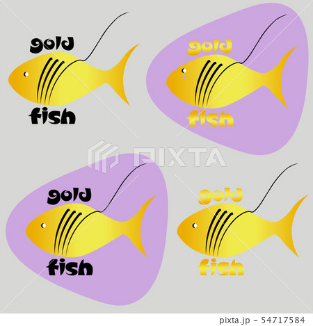 seafood logo or sticker goldfish using negative space 54717584