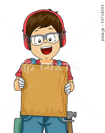 Kid Boy Woodwork Board Illustration 54718503