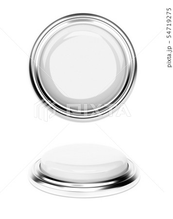 White push button. Top view. 3d rendering illustration isolated White push button. Top view. 3d rendering illustration isolated 54719275