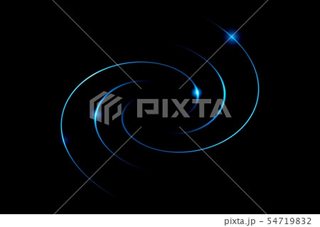 Glowing blue line spiral with lighting flare on Glowing blue line spiral with lighting flare on 54719832
