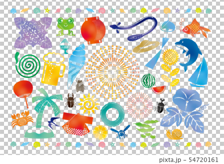 夏のアイコンセット 54720161