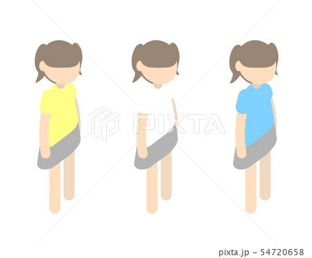 立体フラット・ツインテールの女の子 立体フラット・ツインテールの女の子 54720658