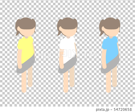 立体フラット・ツインテールの女の子 立体フラット・ツインテールの女の子 54720658