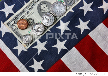 American money on American flag pattern 54720667