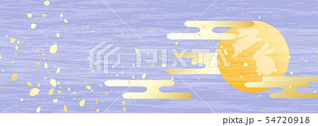 お月見 うさぎ 背景のイラスト素材