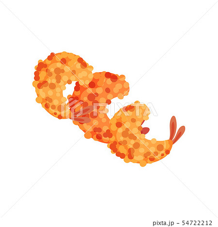 Shrimps in batter. Vector illustration on white background. 54722212
