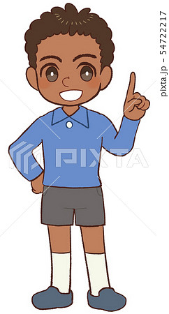 子ども　全身　指差す 54722217