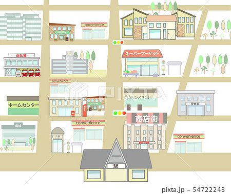 街並み地図のイラスト素材