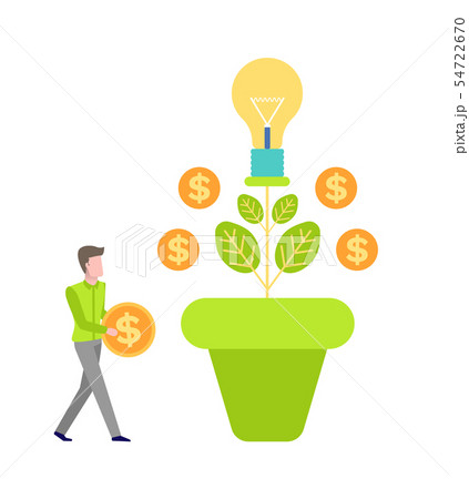 Money Tree, Growth Currency, Man Invest Vector 54722670